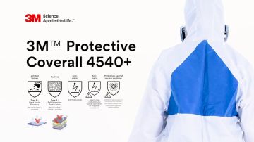 3M™ 4540+ Koruyucu Tulum M Belirli, Sınırlı Kimyasal Sıçrama ve Katı Hava Kaynaklı Partikül Koruma (Tip 5 ve 6)