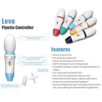 DLAB Levo Pipet Pompası Cam ve Plastik Pipetlere Uyumlu 0.1... 100 mL Koyu Mavi