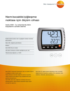 Testo 608-H1 Sıcaklık ve Nem Ölçer  0... +50 °C / 10... 95% RH