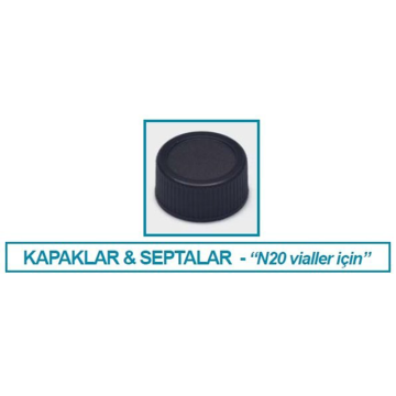 ISOLAB Kapak + Septa - Silikon / PTFE - Deliksiz - N20 Vial İçin