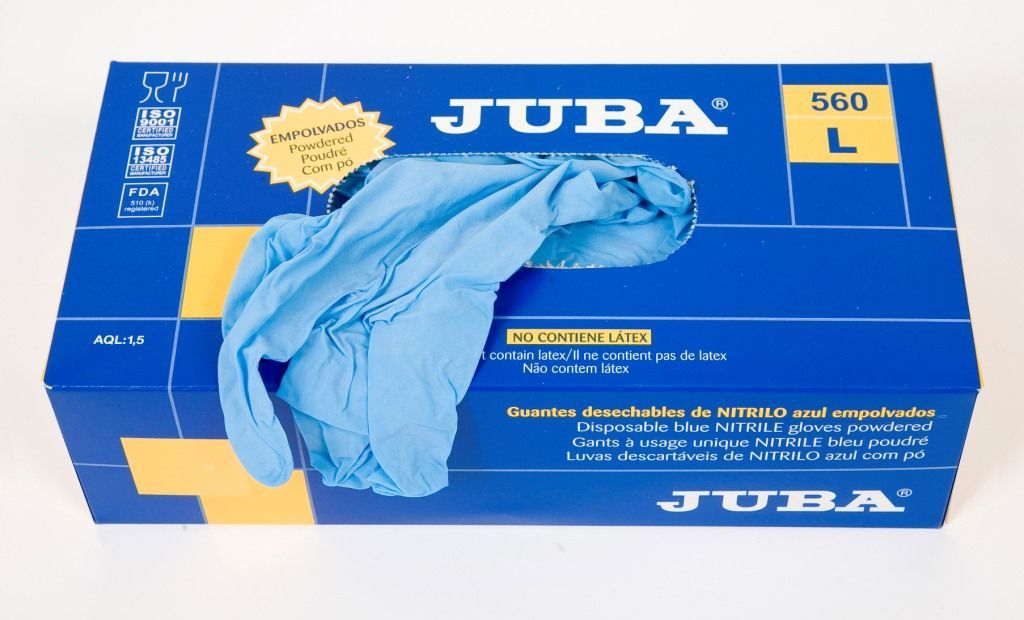 Juba 560 Nitril, Pudralı, Mavi Eldiven