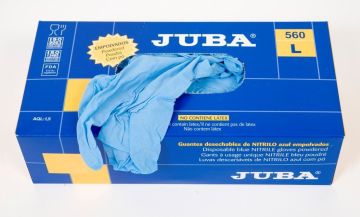 Juba 560 Nitril, Pudralı, Mavi Eldiven