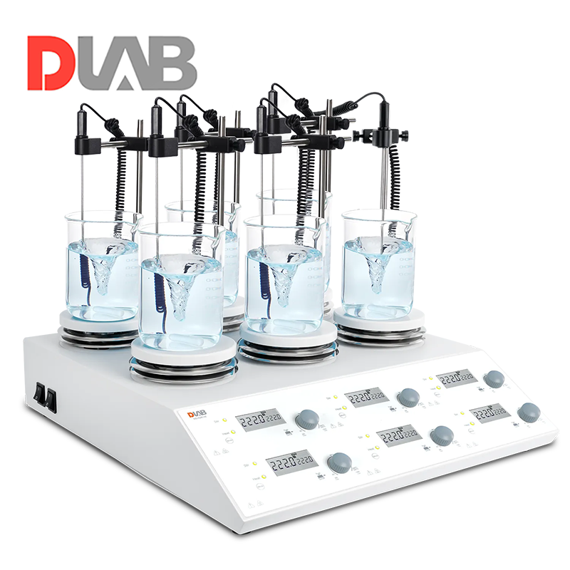 DLAB MS-H280-S6 Package 6 Bölmeli Dijital Isıtıcılı Manyetik Karıştırıcı 200... 1500 rpm / 25... 280 °C / 6 x 3 L