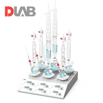 DLAB MS-H280-S6 6 Bölmeli Dijital Isıtıcılı Manyetik Karıştırıcı 200... 1500 rpm / 25... 280 °C / 6 x 3 L