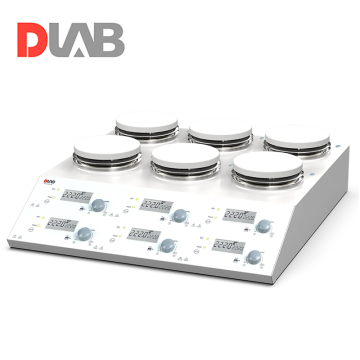 DLAB MS-H280-S6 Package 6 Bölmeli Dijital Isıtıcılı Manyetik Karıştırıcı 200... 1500 rpm / 25... 280 °C / 6 x 3 L