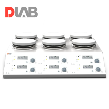 DLAB MS-H280-S6 Package 6 Bölmeli Dijital Isıtıcılı Manyetik Karıştırıcı 200... 1500 rpm / 25... 280 °C / 6 x 3 L