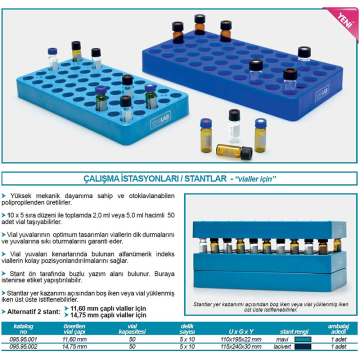 ISOLAB Stant - Vialler İçin - 14,75 mm Delik Çapı