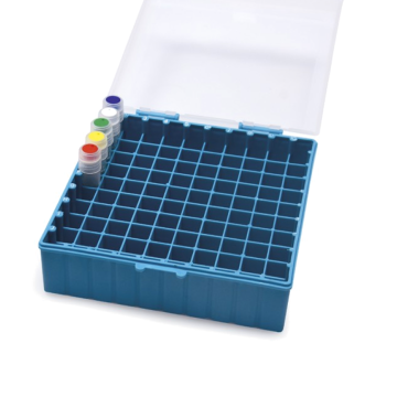 ISOLAB Tüp Kutusu - P.P - 100 Delikli - Menteşeli - Mor