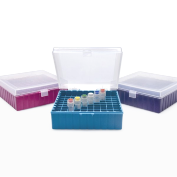 ISOLAB Tüp Kutusu - P.P - 100 Delikli - Menteşeli - Rubi