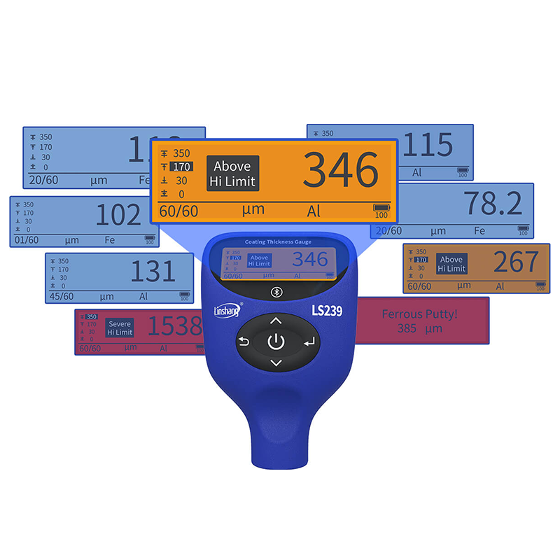 LS239 Otomotiv Boya Ölçer Uzman Sürümü Türkçe Menü 0,0... 5000 μm
