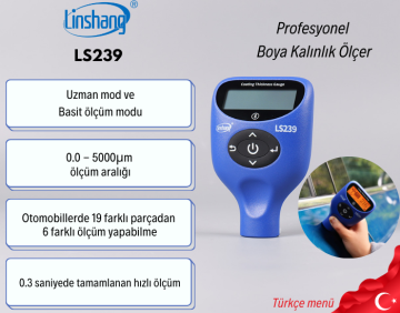 LS239 Otomotiv Boya Ölçer Uzman Sürümü Türkçe Menü 0,0... 5000 μm