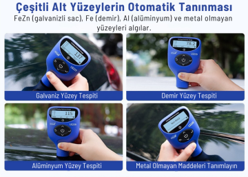 LS239 Otomotiv Boya Ölçer Uzman Sürümü Türkçe Menü 0,0... 5000 μm