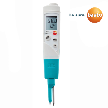 Testo 206 pH2 Kıvamlı ve Yarı Katı Maddeler için pH ve Sıcaklık Ölçer IP68 0… 14 pH / 0,01 pH | 0… +60 °C / 0,1 °C