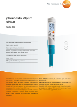 Testo 206 pH1 SET pH ve Sıcaklık Ölçer IP68 0… 14 pH / 0,01 pH | 0… +60 °C / 0,1 °C