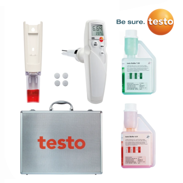 Testo 205 SET Kıvamlı ve Yarı Katı Maddeler için pH ve Sıcaklık Ölçer 0… 14 pH / 0,01 pH | 0… +60 °C / 0,1 °C