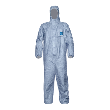 DuPont™ Tyvek® 500 Xpert XL Mavi Başlıklı Kimyasal Koruyucu Tulum Kategori III, Tip 5-B, 6-B