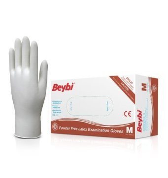 Beybi Lateks Muayene Eldiveni (Pudrasız) L  100 Adet/Kutu