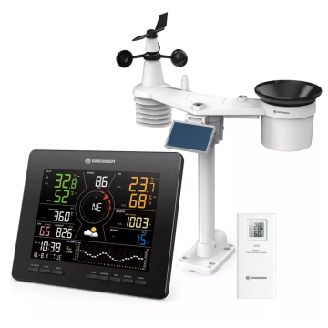 BRESSER Wi-Fi 4CAST MD Kablosuz Hava İstasyonu Sıcaklık, Nem, Rüzgar Hızı, Rüzgar Yönü, Yağış Miktarı, UV Seviyesi ve Işık Yoğunluğu Ölçümü
