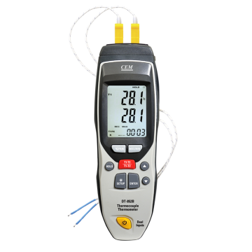 CEM DT-852B 2 Çift Girişli Termokupl Termometre (Tip K ve J) Tip K Tipi Termokupl Prob ile K: -250... +1372 °C Tip J: -200... +1000 °C