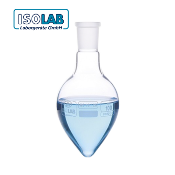 ISOLAB Balon - Kalp Tipi - Şilifli - Merkez Boyun : NS 29/32 - 100 mL