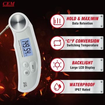 CEM DT Saplama Tip Termometre IP67 HACCP Uyumlu -50... +300 °C