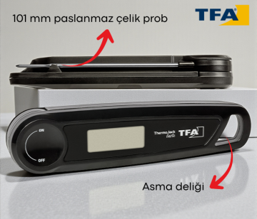 TFA 30.2035.01 'THERMO JACK taste' Katlanır Problu Gıda Termometresi IP65 -40... +300 °C Gıda için ideal