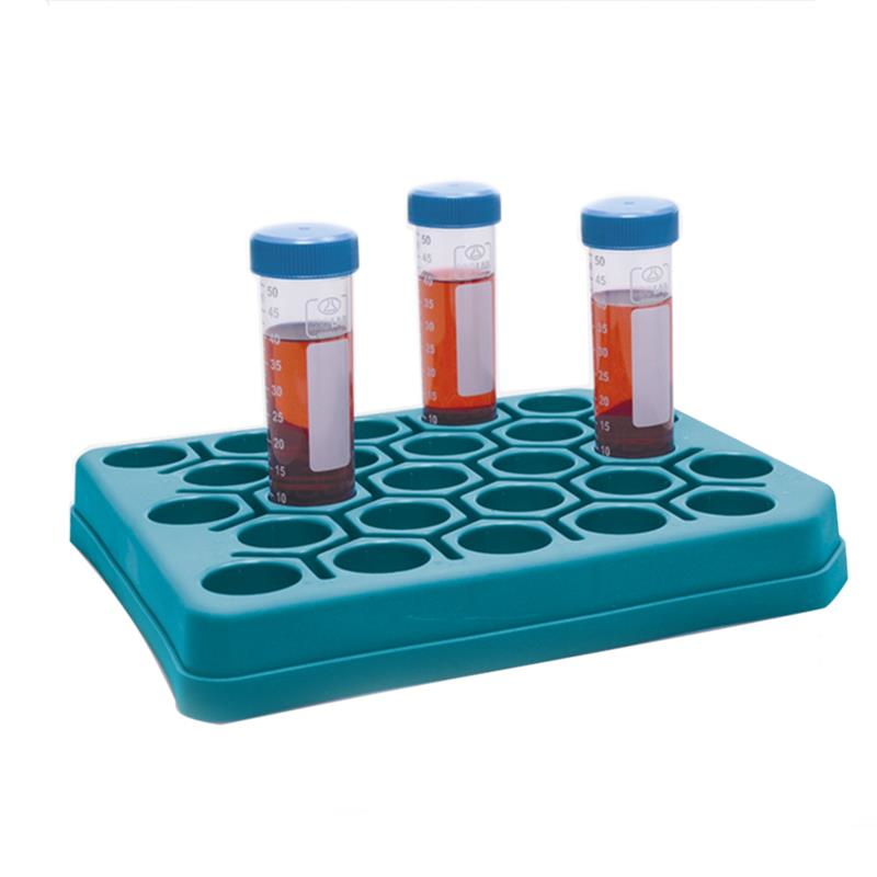 ISOLAB Tüp Standı - P.P - Bas & Bırak Model - 50 ml Tüpler İçin - Mavi