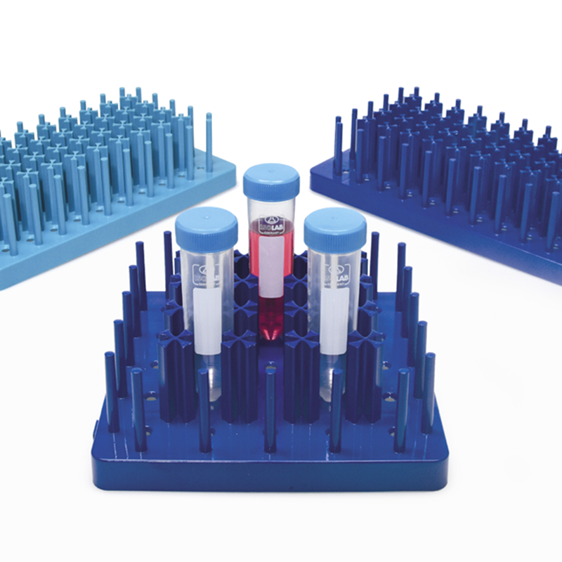 ISOLAB Tüp Standı - ABS - Kirpi Model - 15 ml Tüpler İçin - Lacivert