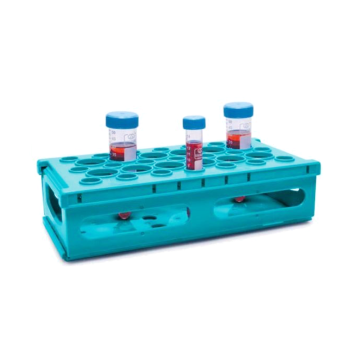 ISOLAB Tüp Standı - Katlanabilir - 21 ve 12 Delik - 15 ve 50 mL Tüpler İçin - Mavi