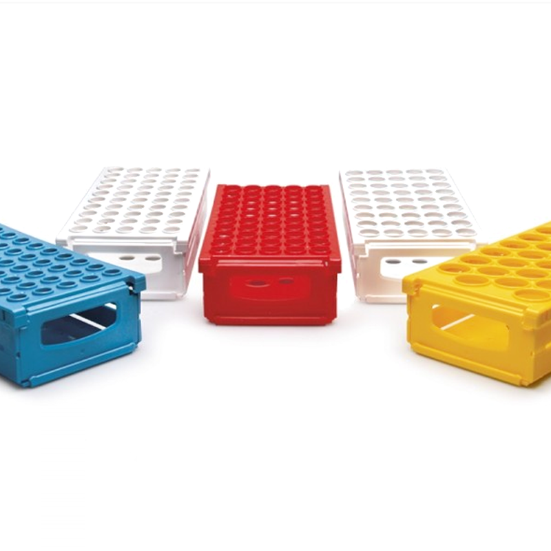 ISOLAB Tüp Standı - Katlanabilir - 21 ve 12 Delik - 15 ve 50 mL Tüpler İçin - Mavi