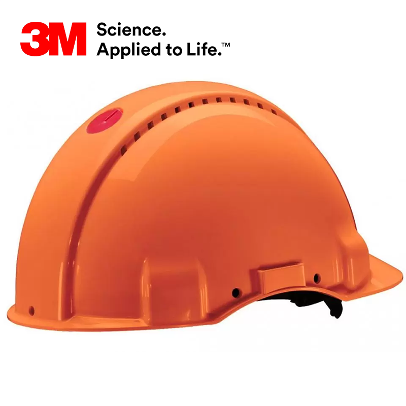 3M™ G3000NUV-OR Madenci Bareti, Uvicator, Mandallı, Havalandırmalı, Plastik Ter Bantlı, Turuncu Renkli