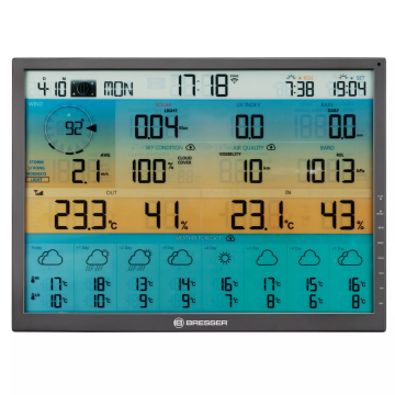 BRESSER 8-Day 4CAST XL 7-in-1  Güneş Enerjili Sensörlü Wi-Fi Hava Tahmin İstasyonu