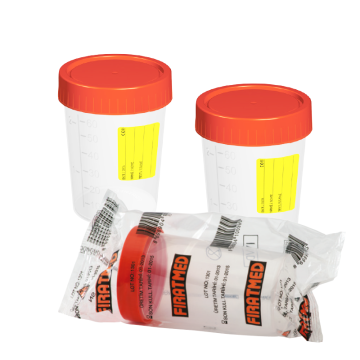 Fıratmed Pnömatik Sistem Steril İdrar Numune Kabı  100 mL hacimli / Yazılabilir özel alan / Özel dizayn / Üç çevrimli özel kapak / 150 Adet / Koli
