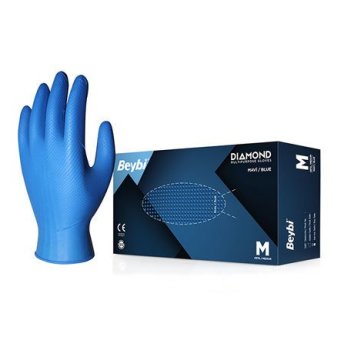 Beybi Diamond Nitril Eldiveni (Pudrasız)  Mavi  S  50 Adet/Kutu