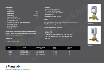 Fungilab One L Rotasyonel Viskozimetre   1 - 2.000.000 Cp/0.3 - 100 Rpm