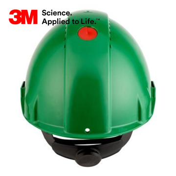 3M™ G3000NUV-GP Madenci Bareti, Uvicator, Mandallı, Havalandırmalı, Plastik Ter Bantlı, Yeşil Renk