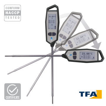 TFA 31.1064.01.K V315 Hassas Prob Tip Termometre ISO ve HACCP -50... +250 °C / ±0.05 °C / Prob: 315 mm