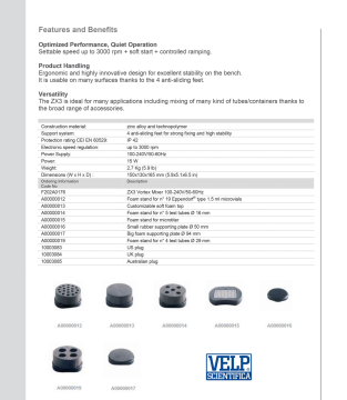 Velp ZX3 Advanced Vorteks 3000 rpm Ayarlanabilir