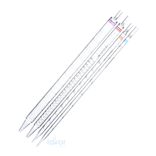 ISOLAB Pipet - Cam - Dereceli - As Kalite - Grup Sertifikalı - Mavi Skala - 2 ml - (1 Adet)