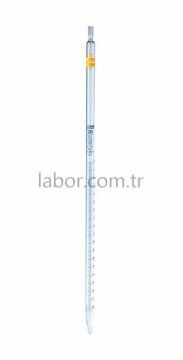 ISOLAB Pipet - Cam - Dereceli - As Kalite - Grup Sertifikalı - Mavi Skala - 2 ml - (1 Adet)