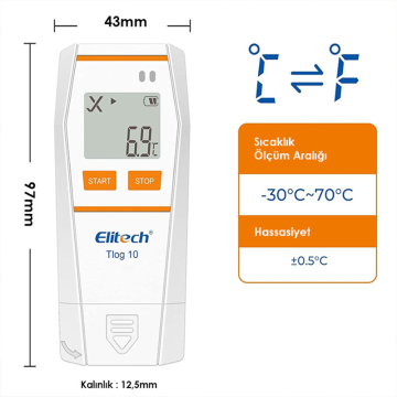 Elitech Tlog 10 Kablosuz Sıcaklık Kayıt Cihazı -30... 70 °C