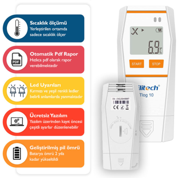 Elitech Tlog 10 Kablosuz Sıcaklık Kayıt Cihazı -30... 70 °C