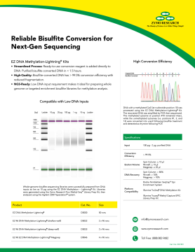 ZYMO RESEARCH D5033 EZ-96 DNA Methylation-Lightning Kit (Deep-Well) 2 x 96 Rxns.