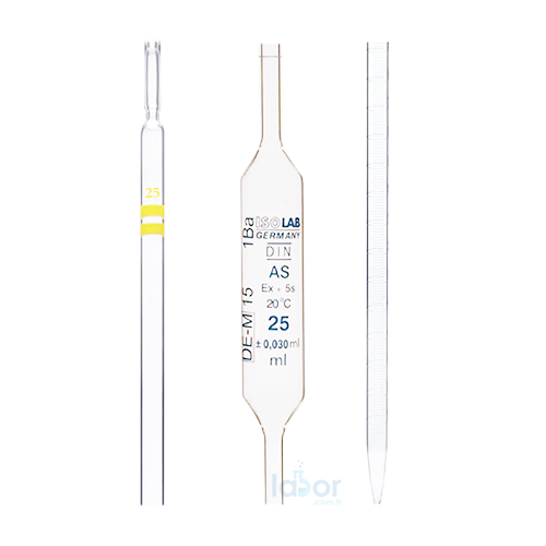 ISOLAB Pipet - Cam - Bullu - As Kalite - Grup Sertifikalı - Mavi Skala - 4 ml - (1 Adet)