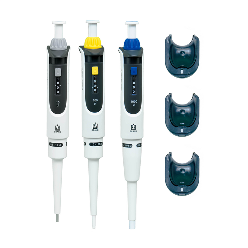 BRAND STANDARD Transferpette® S Ayarlanabilir Otomatik Pipet Seti  0,5-10 µL, 10-100 µL, 100-1000 µL Pipetler ve Askıları ile Komple