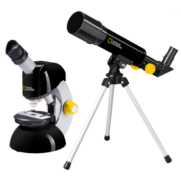 BRESSER NATIONAL GEOGRAPHIC Set: 50/360 Teleskop ve 40x–640x Mikroskop