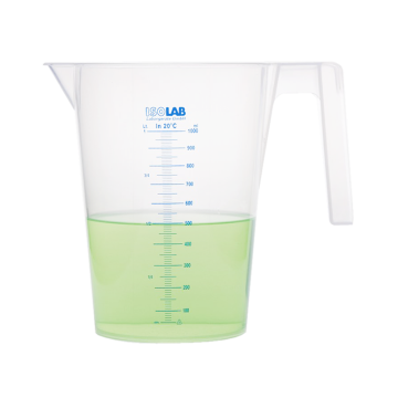 ISOLAB Beher - Kulplu - P.P - Kısa Form - Mavi Skala - 1000 ml / 120 °C Sıcaklık Dayanımı