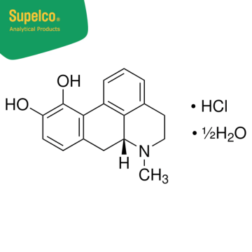 Sigma-Aldrich PHR2621 Apomorphine Hydrochloride Pharmaceutical Secondary Standard; Certified Reference Material CAS No.: 41372-20-7 500 mg