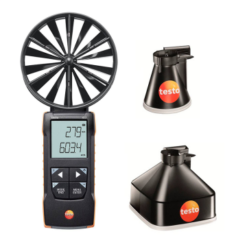 Testo 417 pervane Anemometre SET1 App Bağlantılı Pervane Anemometre (menfez çıkışları için) ve Ölçüm Hunileri