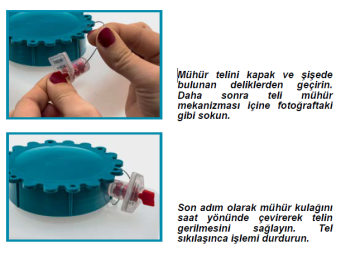 ISOLAB Güvenlik Mühürü - Geniş Ağızlı Şişeler İçin - Sarı Renkli - 10 Adet/Paket
